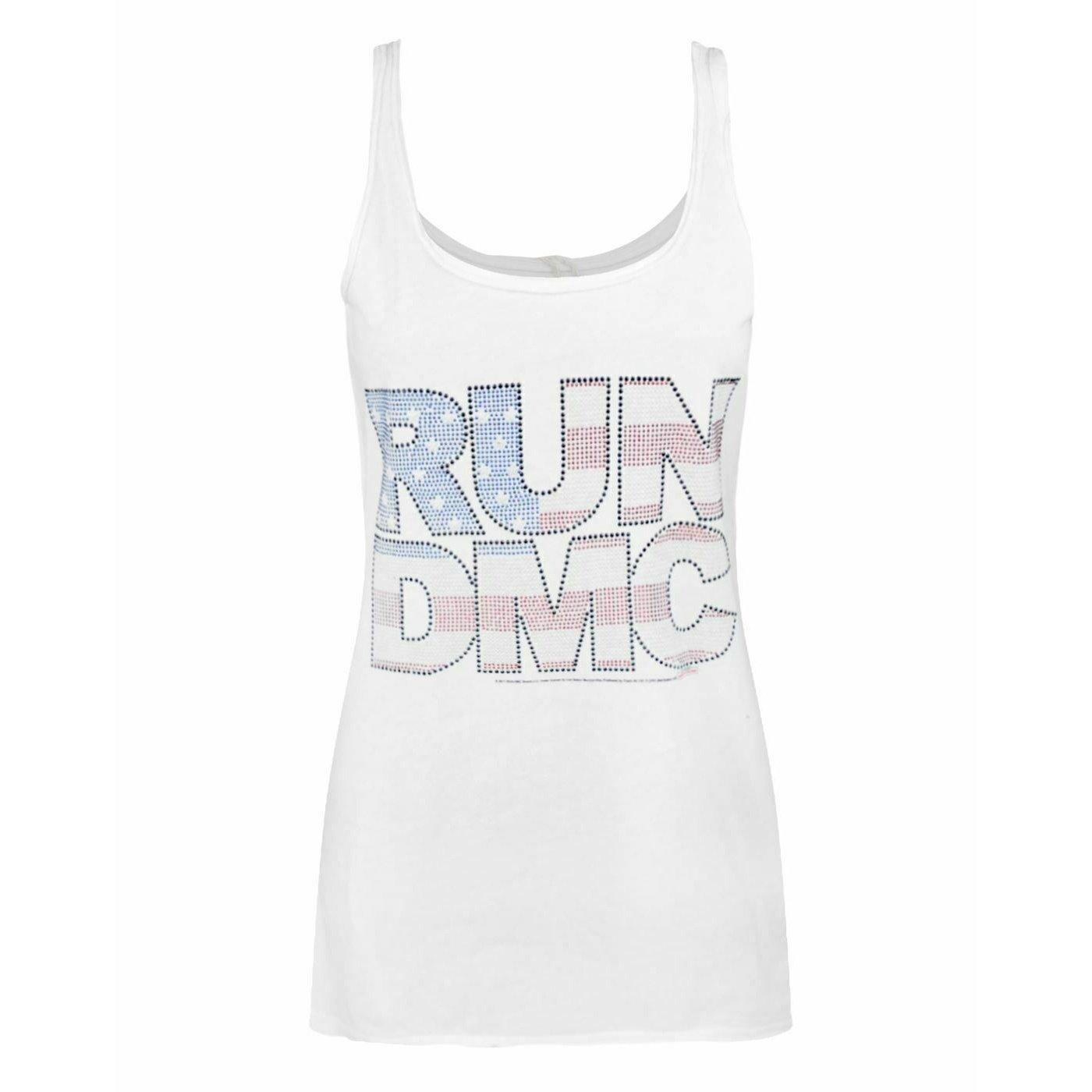 Rundmctanktop Mit Usaflaggendesign Und Schmucksteinen Damen Weiss S von Amplified