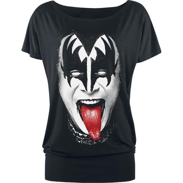 Simmons Tongue Tshirt Damen Schwarz M von Amplified