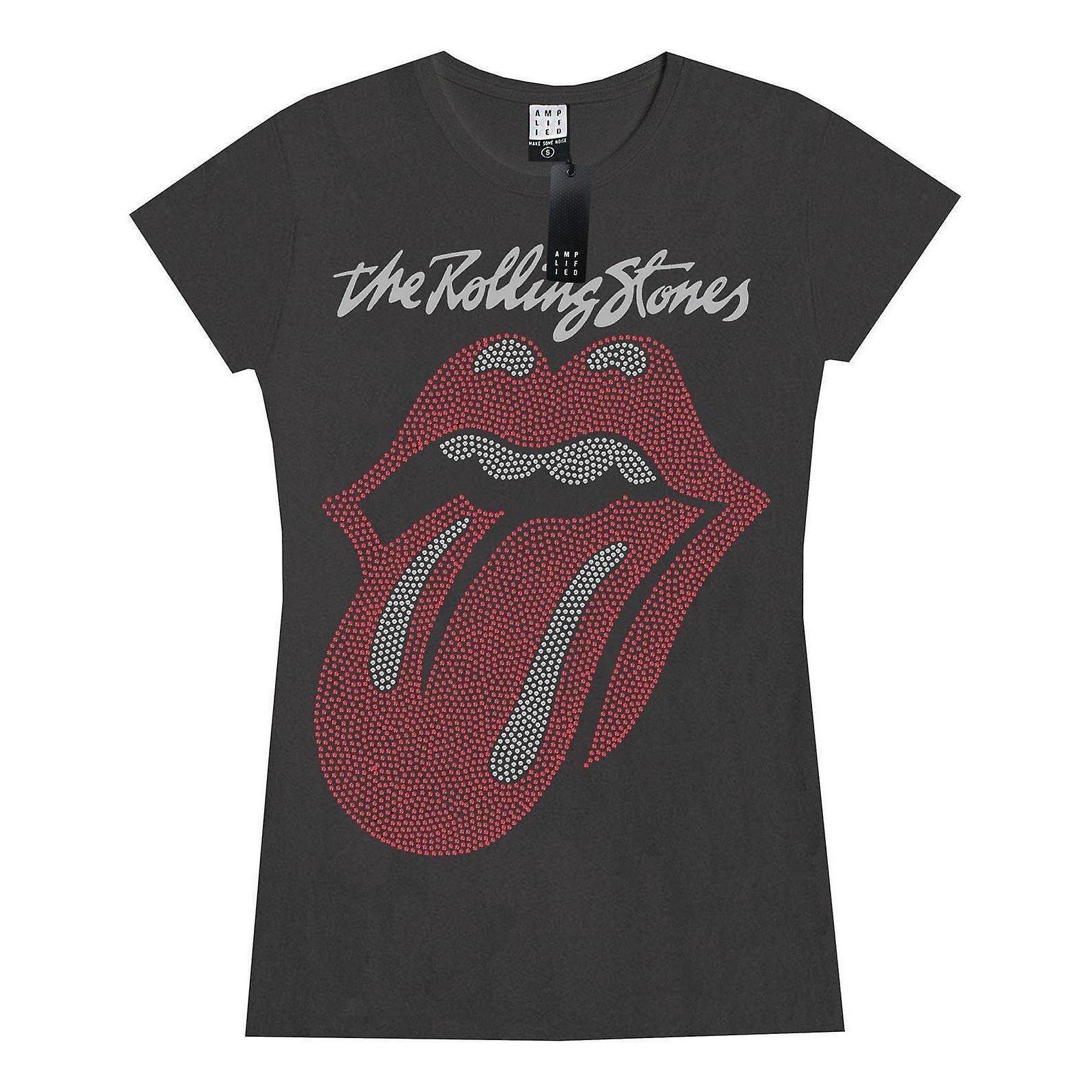 Tongue Tshirt Logo Damen Charcoal Black S von Amplified