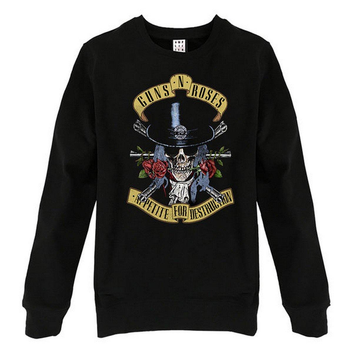 Top Hat Skull Sweatshirt Damen Charcoal Black XXL von Amplified