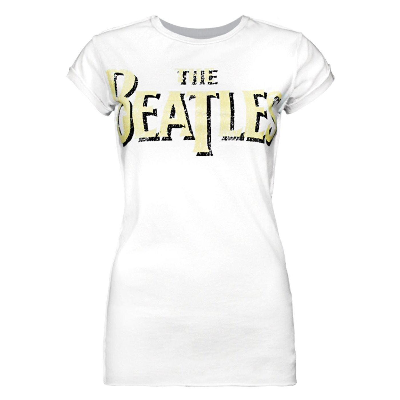 Tshirt The Beatles, Logo, Weiß Damen Weiss S von Amplified
