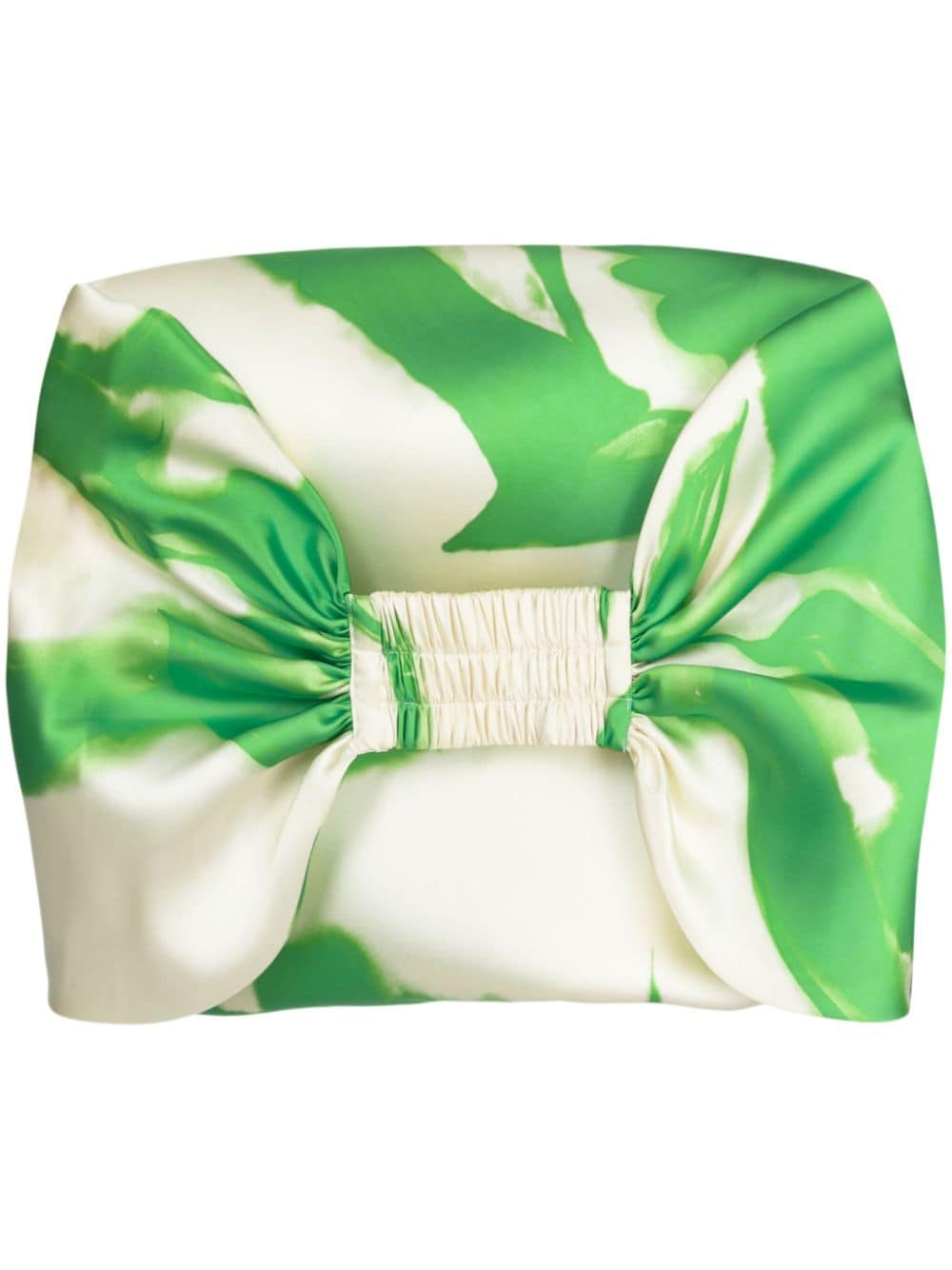 Amsale abstract-print satin cropped top - Green von Amsale