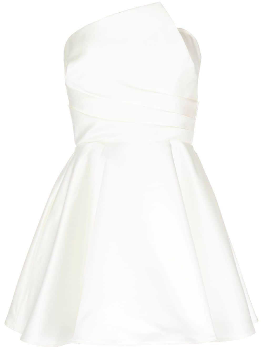 Amsale asymmetrical draped bodice mini dress - White von Amsale