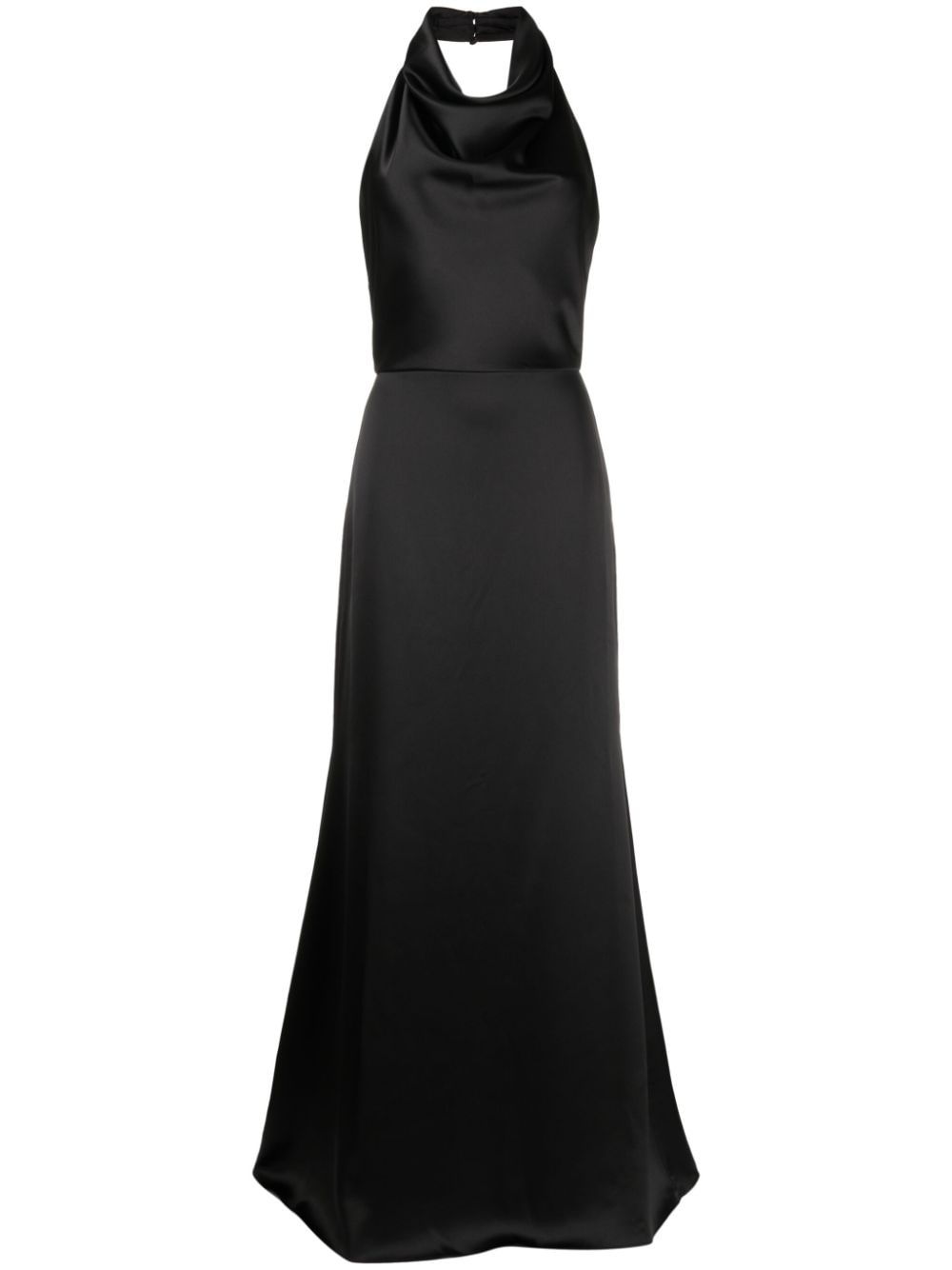 Amsale cowl halterneck satin gown - Black von Amsale