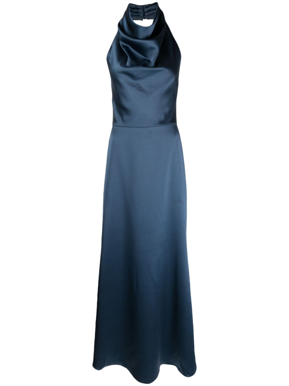 Amsale cowl halterneck satin gown - Blue von Amsale