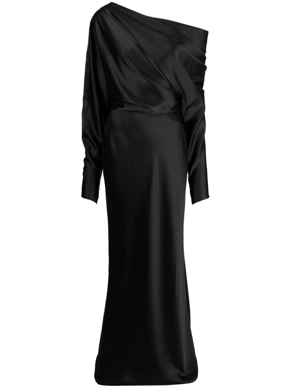 Amsale off-shoulder satin gown - Black von Amsale