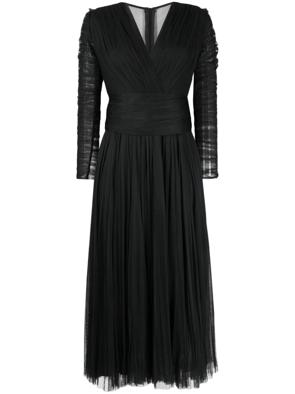 Ana Radu V-neck long-sleeve midi dress - Black von Ana Radu