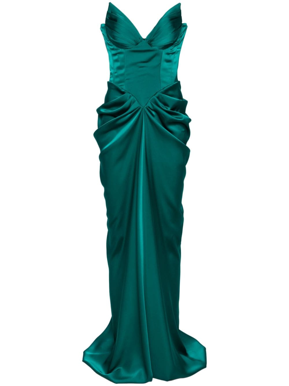 Ana Radu corset-style satin gown - Green von Ana Radu