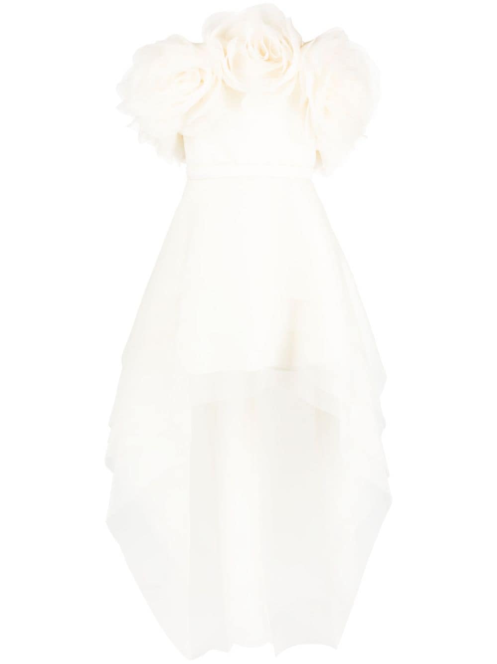 Ana Radu floral-appliqué organza layered dress - White von Ana Radu