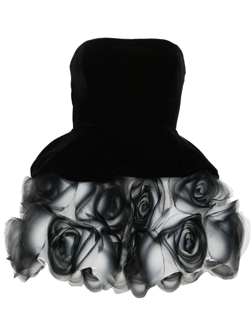 Ana Radu floral-hem mini dress - Black von Ana Radu