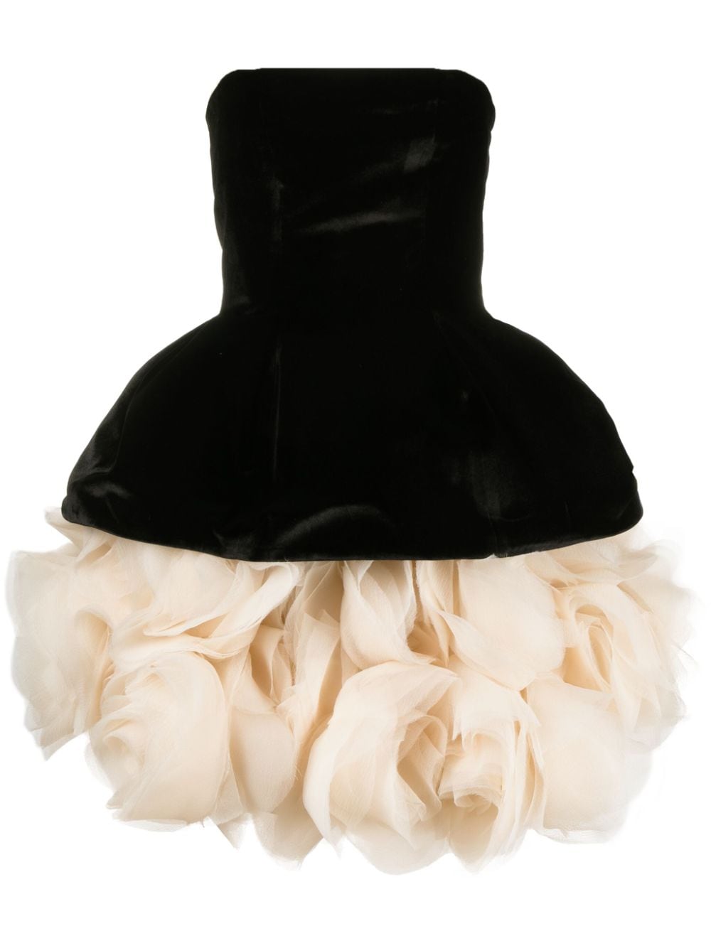 Ana Radu petal-layered velvet mini dress - Black von Ana Radu