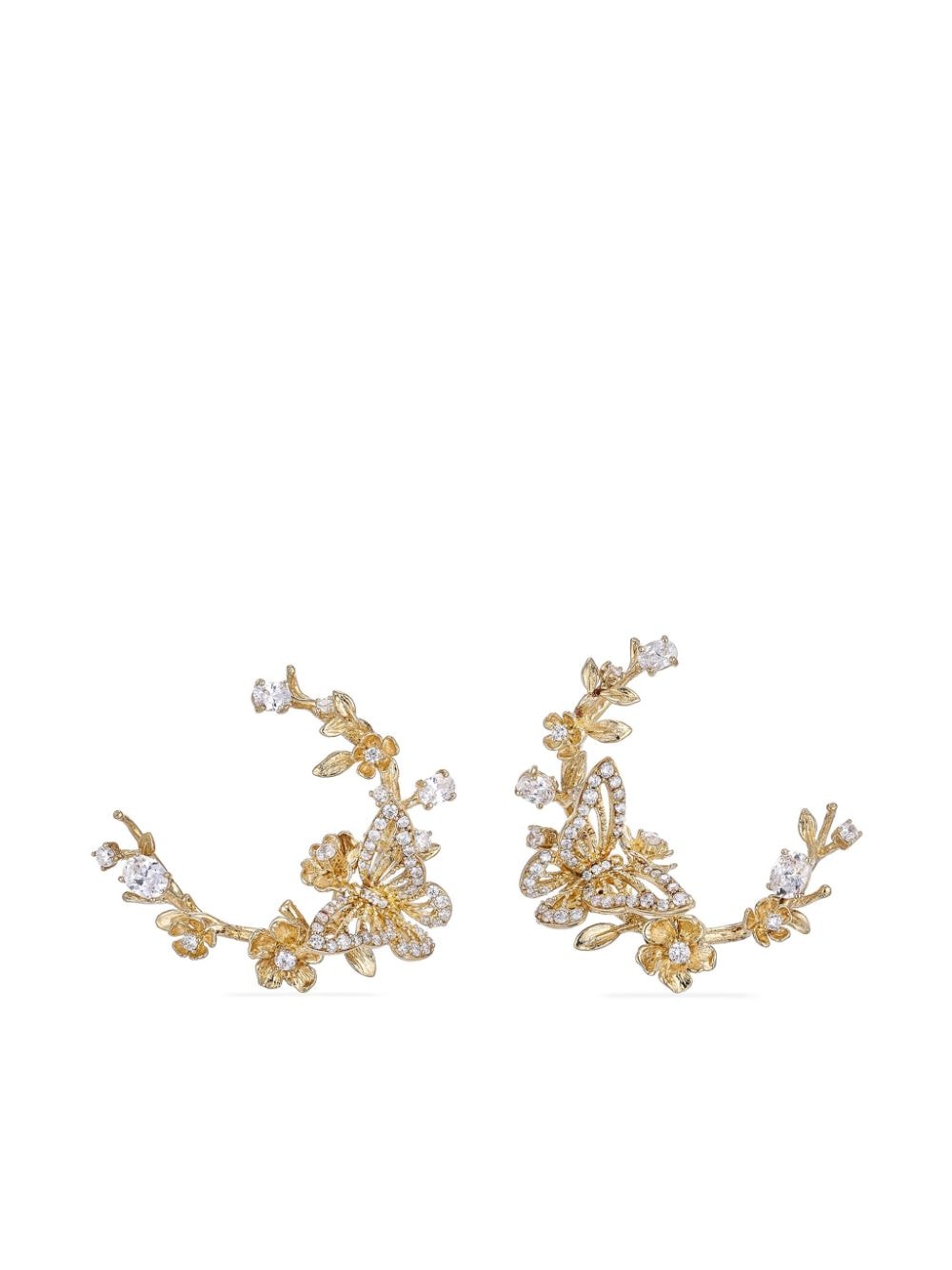 Anabela Chan 18kt gold vermeil floral diamond earrings von Anabela Chan