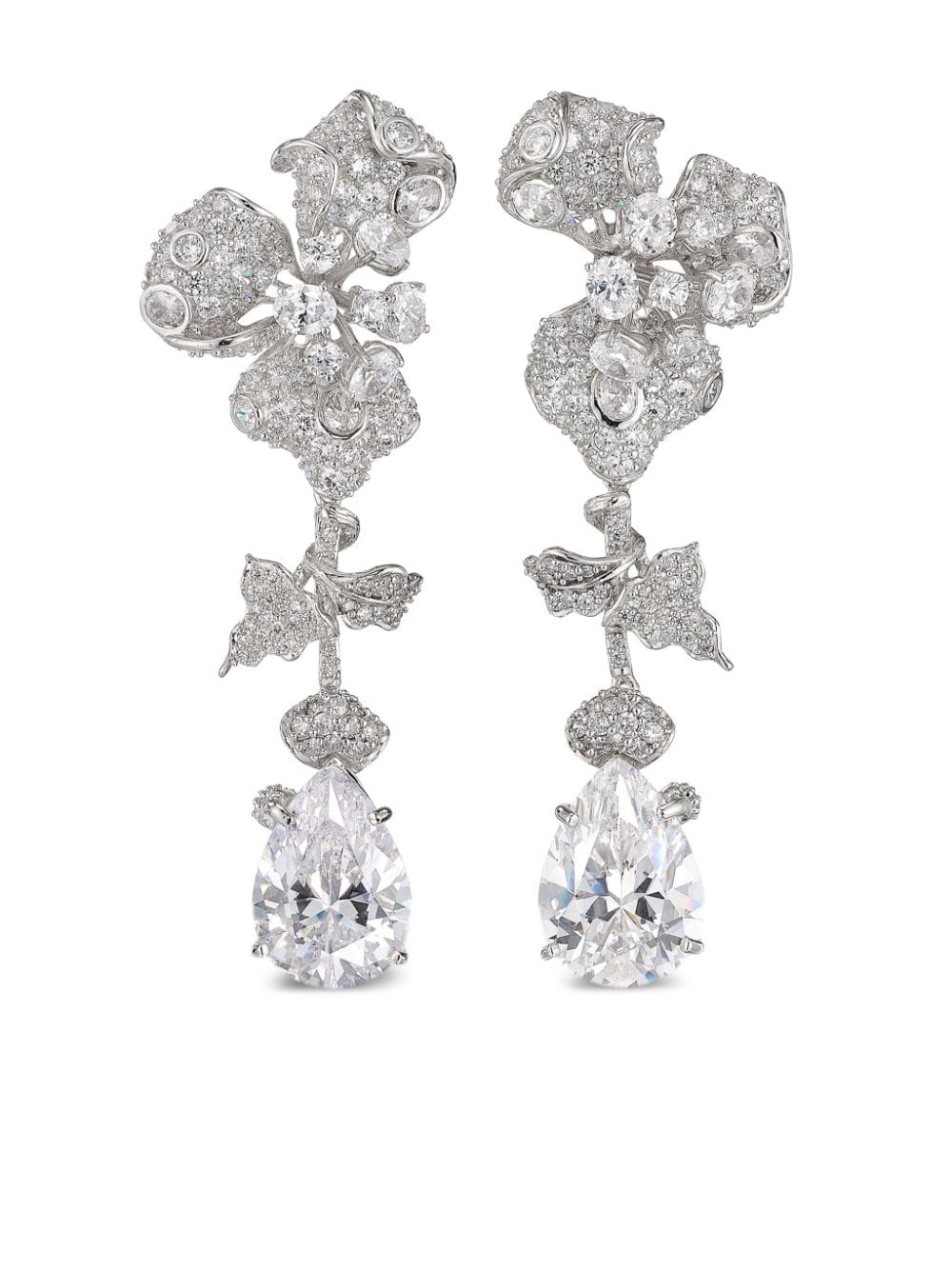 Anabela Chan 18kt white gold Orchid diamond cocktail earrings - Silver von Anabela Chan