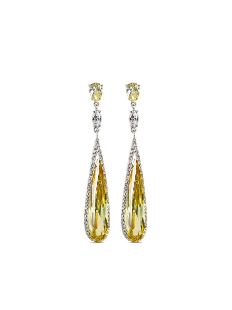 Anabela Chan 18kt white gold Shard citrine and diamond earrings - Yellow von Anabela Chan