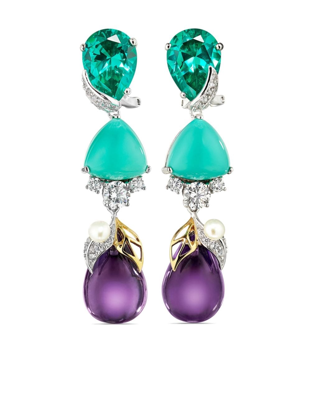 Anabela Chan 18kt white gold vermeil Berry multi-stone earrings - Blue von Anabela Chan