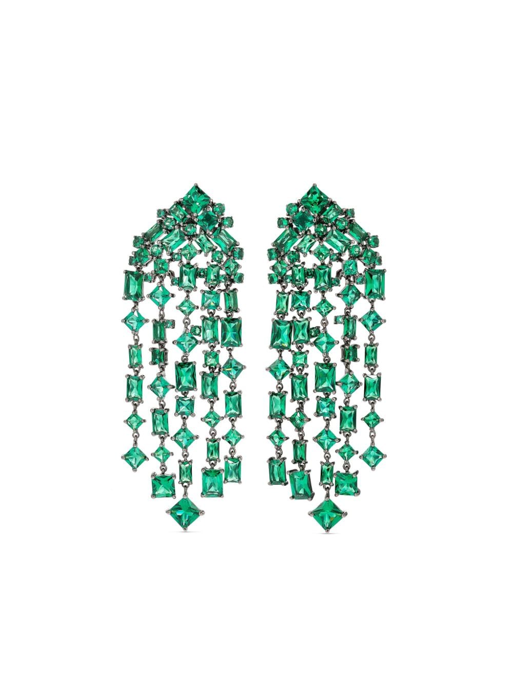 Anabela Chan 18kt white gold vermeil Cascade emerald earrings - Green von Anabela Chan