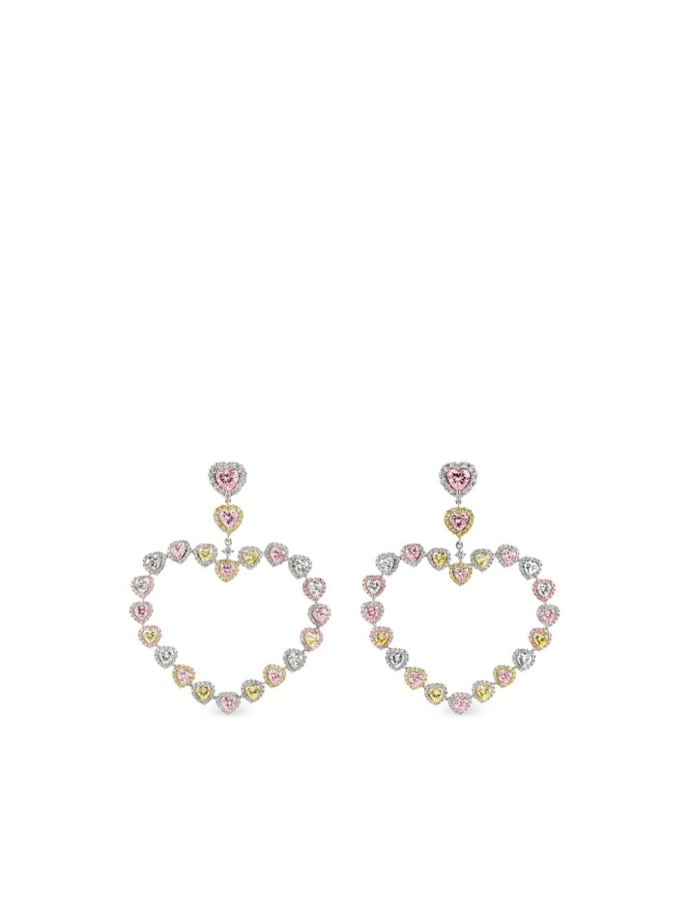 Anabela Chan 18kt white gold vermeil Love Heart diamond earrings - Silver von Anabela Chan