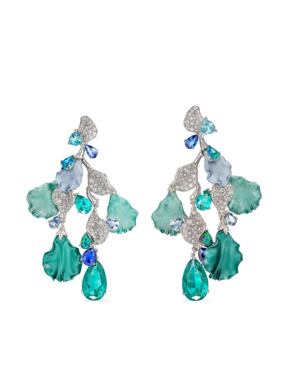 Anabela Chan 18kt white gold vermeil Poseidon multi-stone earrings - Blue von Anabela Chan