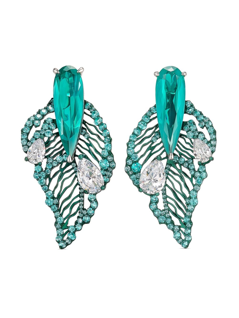 Anabela Chan 18kt white gold vermeil Titan paraiba tourmaline and diamond earrings - Blue von Anabela Chan