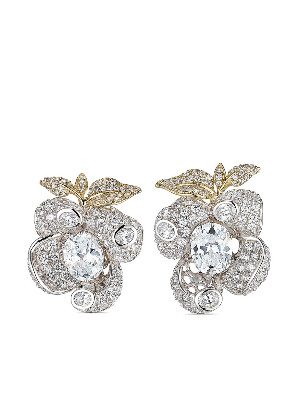Anabela Chan 18kt yellow and white gold Blossom diamond earrings - Silver von Anabela Chan