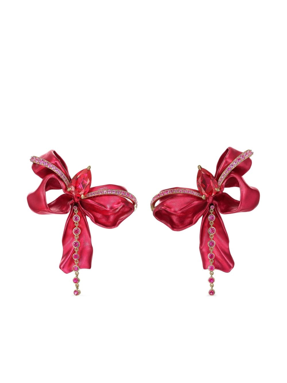 Anabela Chan 18kt yellow gold Cupid's Bow ruby earrings - Red von Anabela Chan