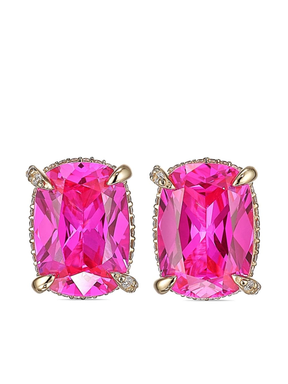 Anabela Chan 18kt yellow gold Cushion Wing sapphire earrings - Pink von Anabela Chan