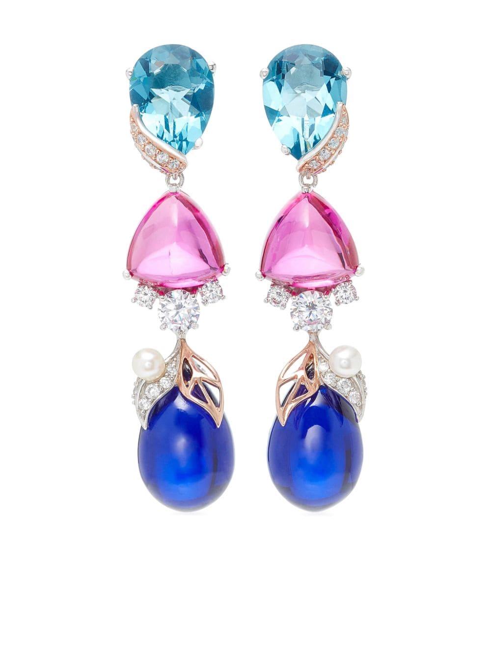 Anabela Chan 18kt yellow gold vermeil Berry multi-stone earrings - Blue von Anabela Chan