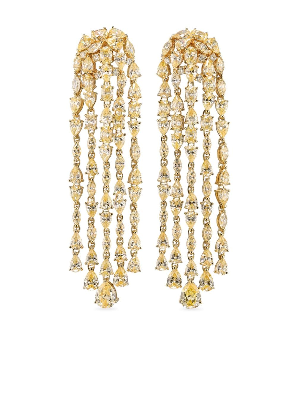 Anabela Chan 18kt yellow gold vermeil Cascade diamond earrings von Anabela Chan