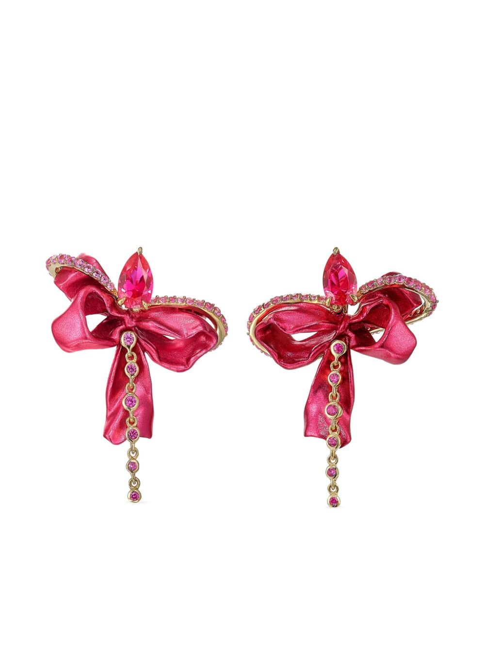 Anabela Chan 18kt yellow gold vermeil Cupid's Bow ruby and sapphire earrings - Red von Anabela Chan