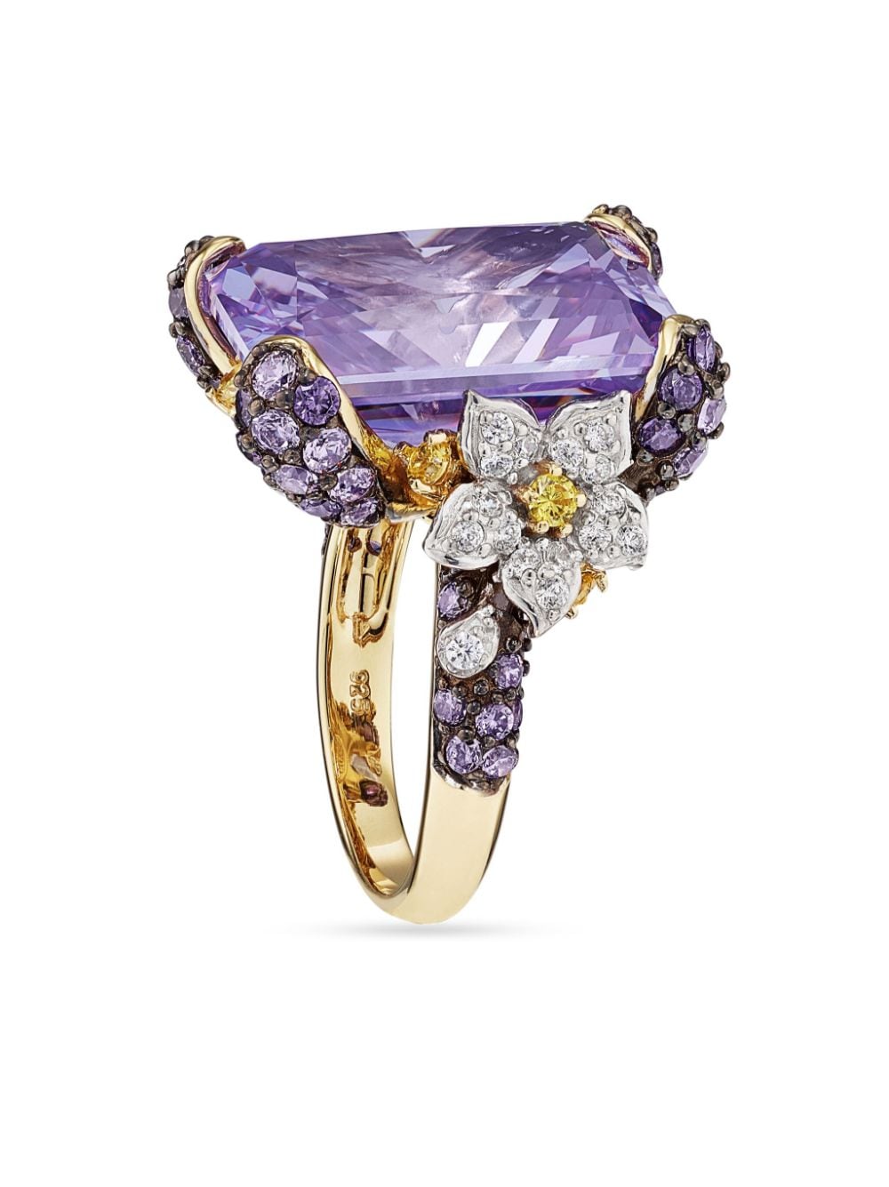 Anabela Chan 18kt yellow gold vermeil Lilac Cinderella gemstone ring - Purple von Anabela Chan