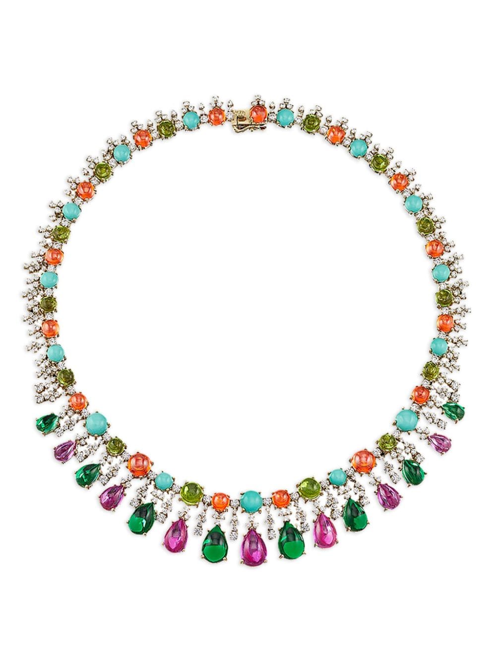 Anabela Chan 18ky yellow gold Tutti Frutti multi-stone necklace - Green von Anabela Chan