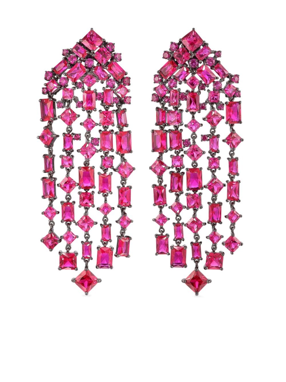 Anabela Chan rhodium vermeil Cascade ruby drop earrings - Pink von Anabela Chan