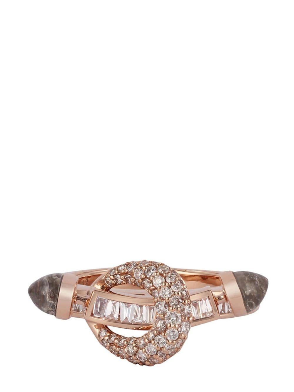 Ananya 18kt rose gold Chakra diamond ring - Pink von Ananya