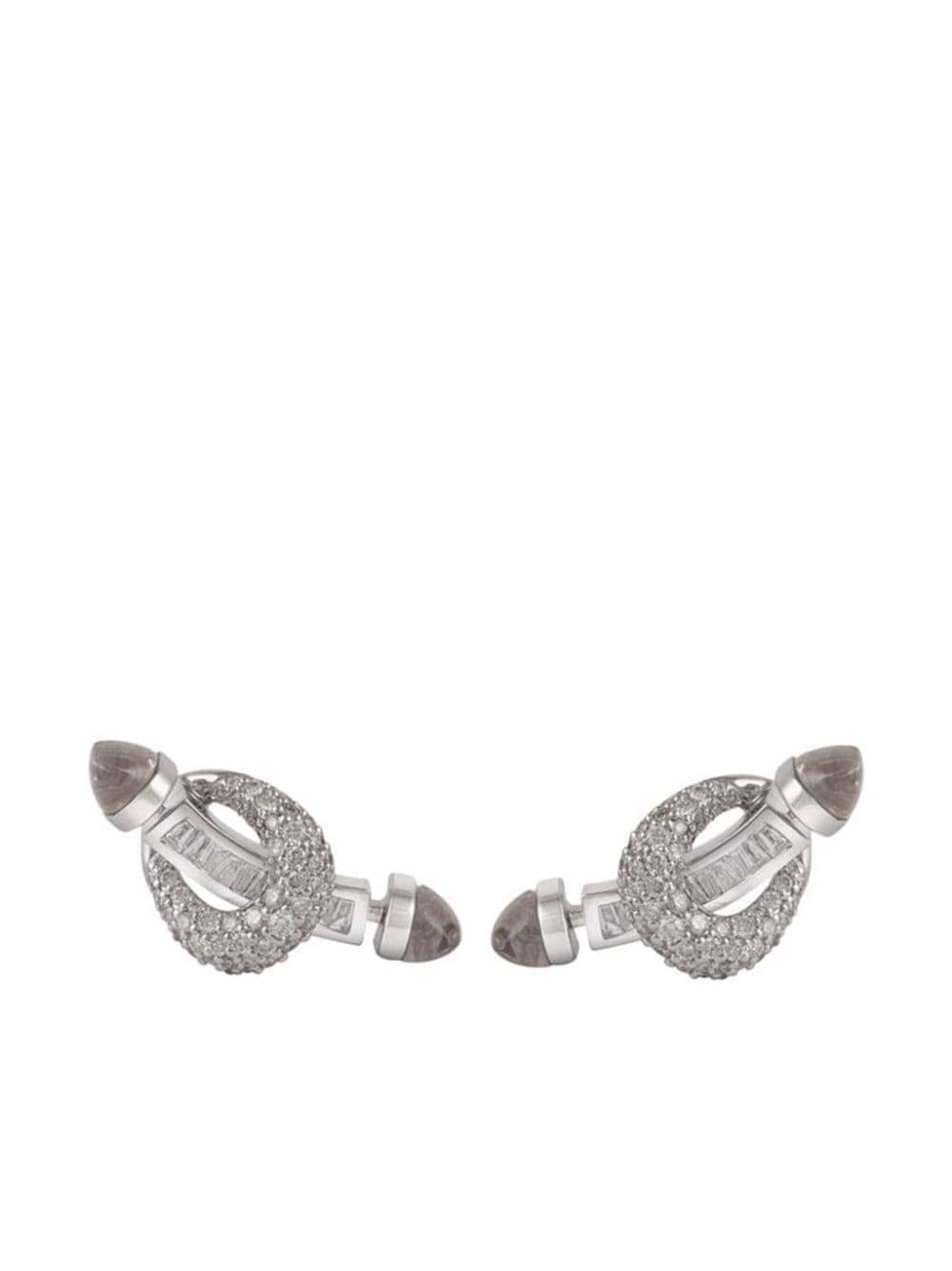 Ananya 18kt white gold Chakra diamond and quartz earrings - Silver von Ananya