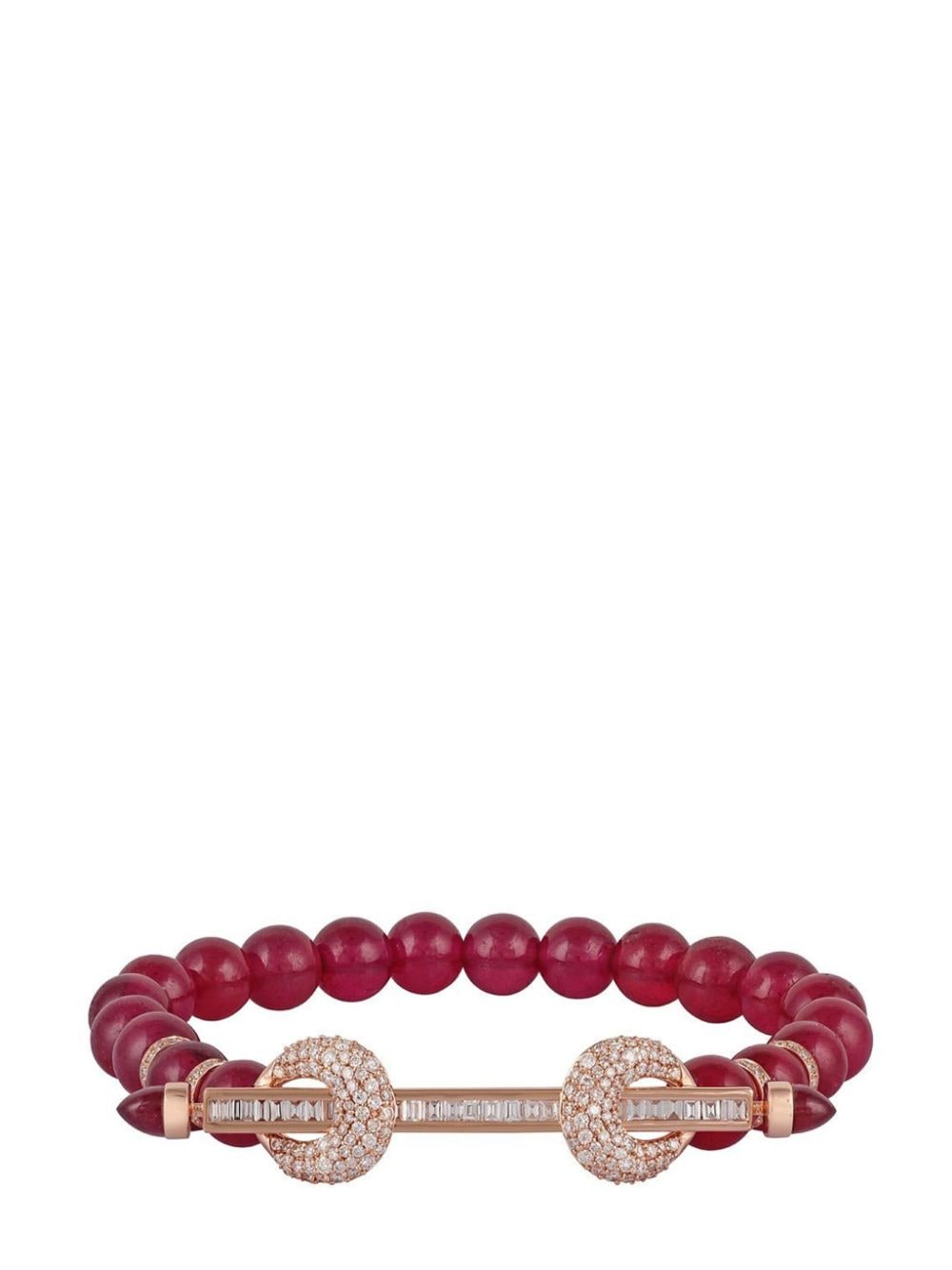 Ananya 18kt white gold Chakra pink opal and diamond bracelet von Ananya