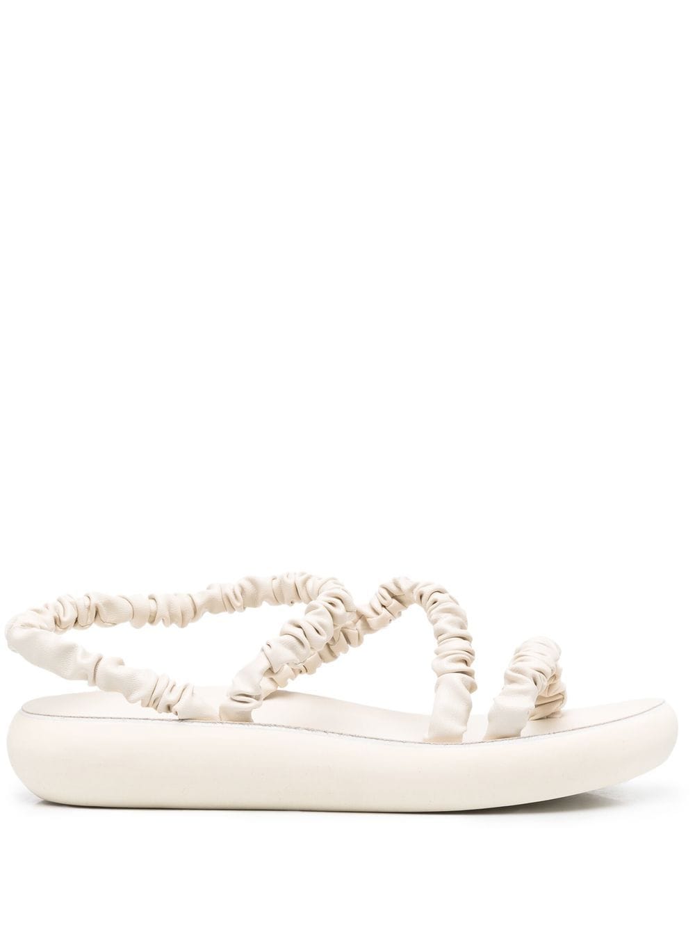 Ancient Greek Sandals Eleftheria ruched open-toe sandals - White von Ancient Greek Sandals