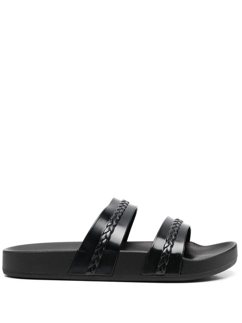 Ancient Greek Sandals Meli double-strap slides - Black von Ancient Greek Sandals