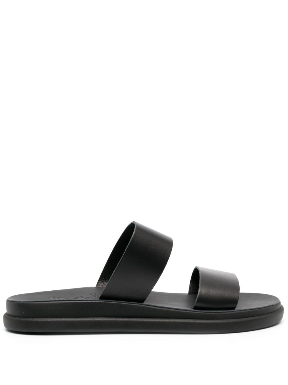 Ancient Greek Sandals Nicos leather slides - Black von Ancient Greek Sandals