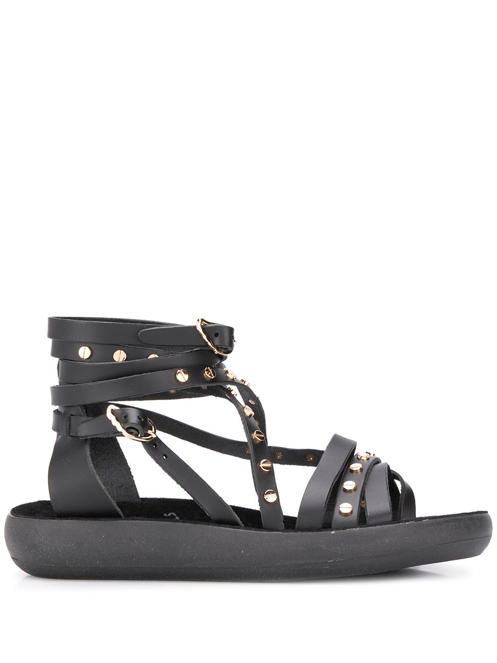 Ancient Greek Sandals Satira riveted sandals - Black von Ancient Greek Sandals