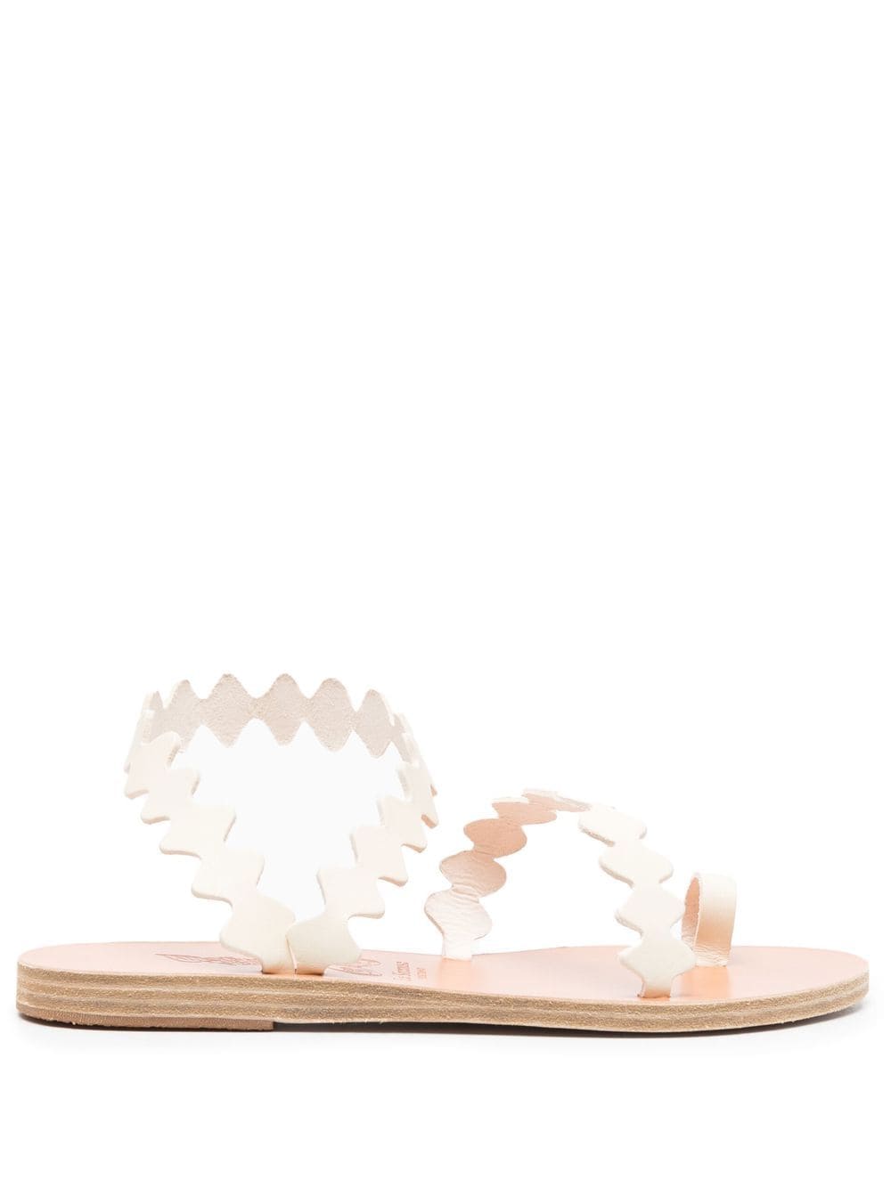 Ancient Greek Sandals scallop-hem flat sandals - White von Ancient Greek Sandals