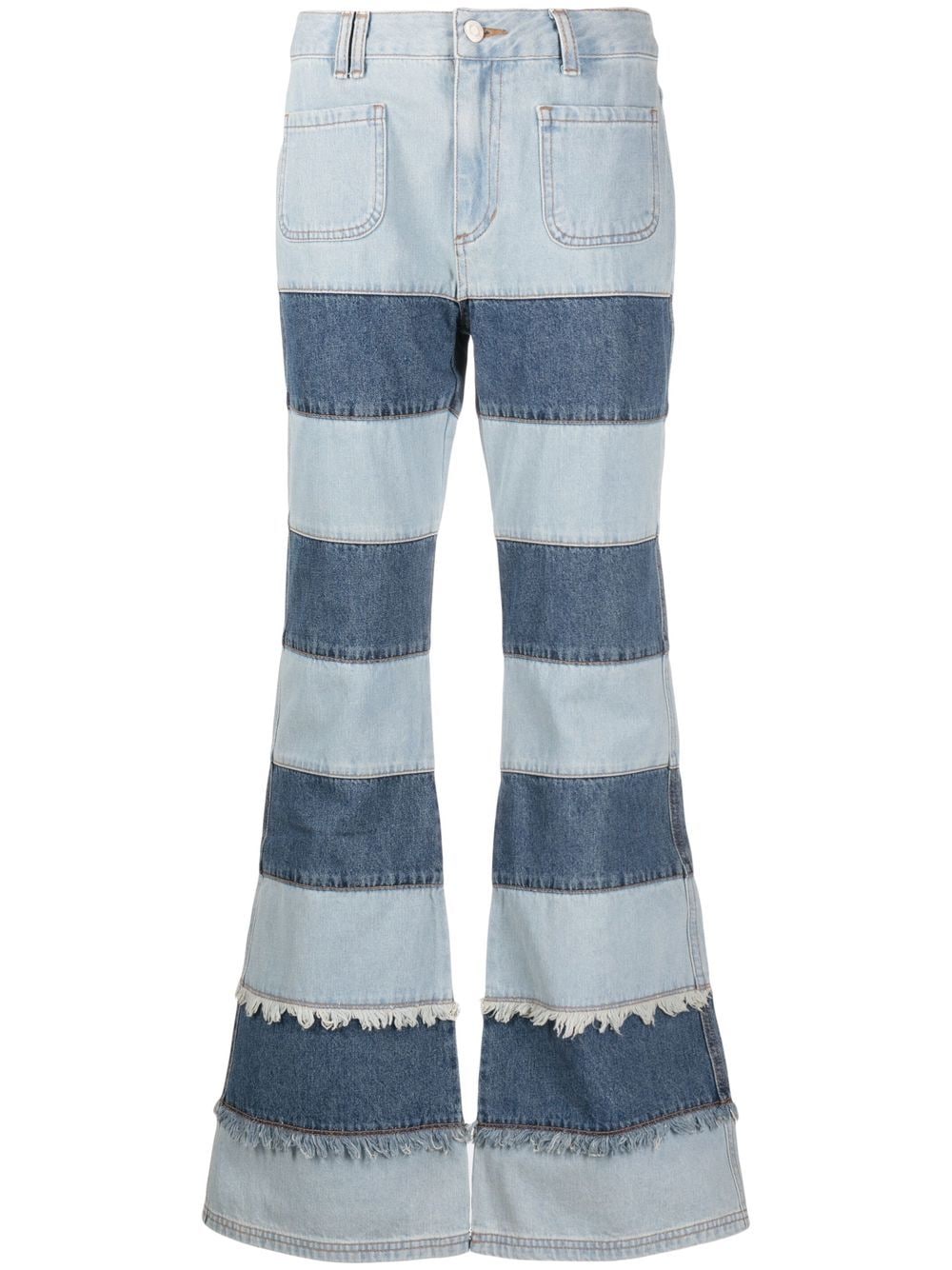 Andersson Bell Mahina patchwork-stripe jeans - Blue von Andersson Bell