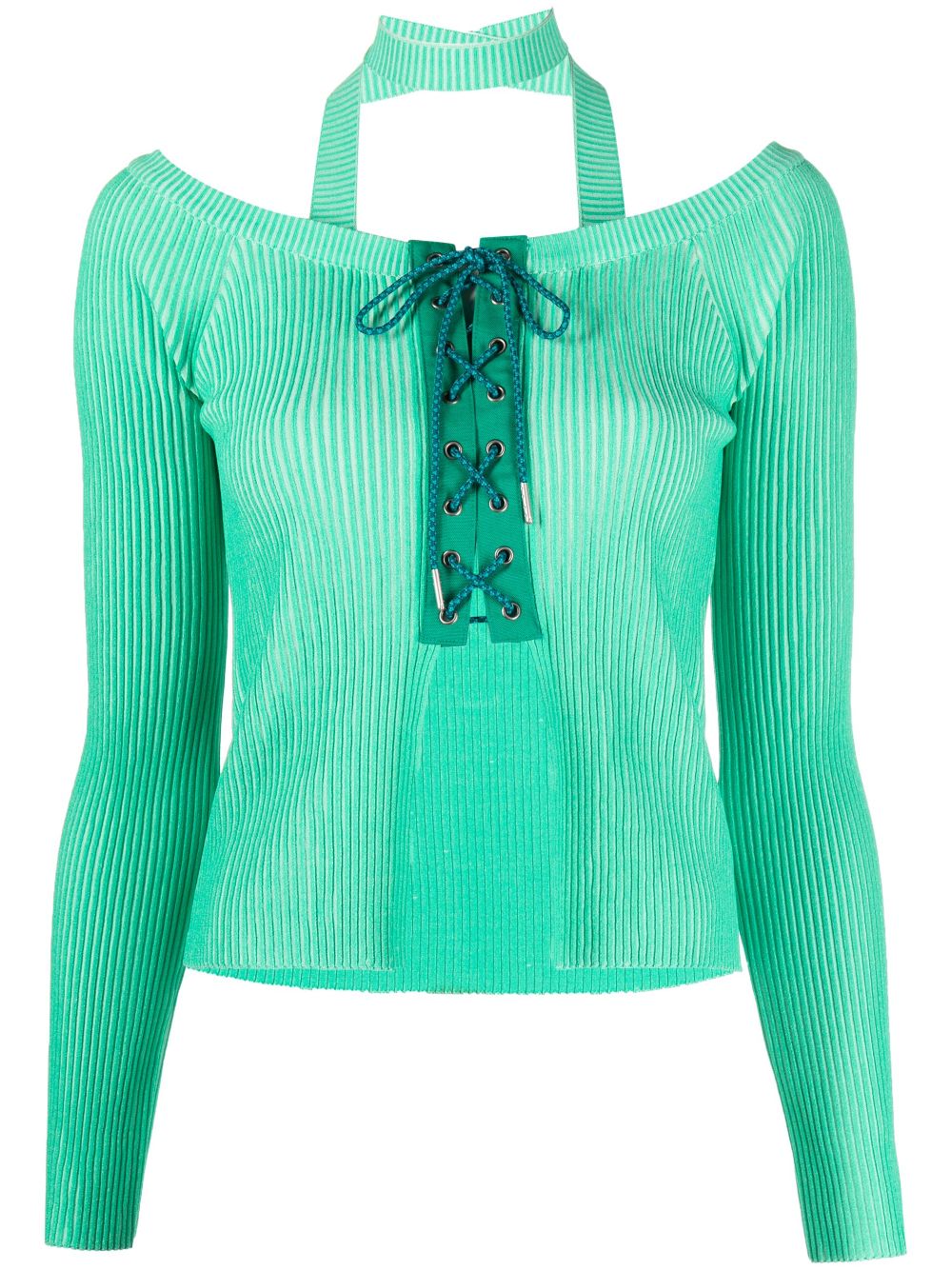 Andersson Bell ribbed lace-up fastening cardigan - Green von Andersson Bell