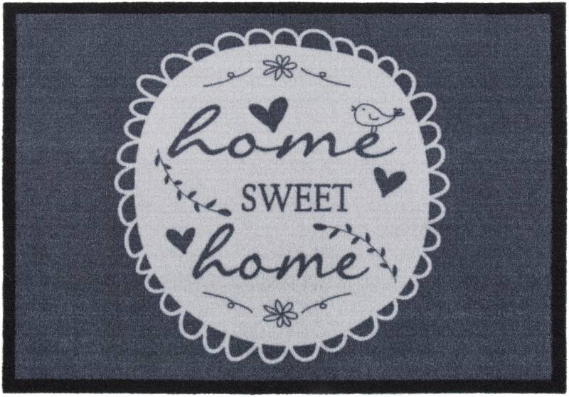 Andiamo Fussmatte »Home Sweet Home, Made in Belgium«, rechteckig, 5 mm Höhe, Schmutzfangmatte, rutschfest, mit Spruch, waschbar von Andiamo