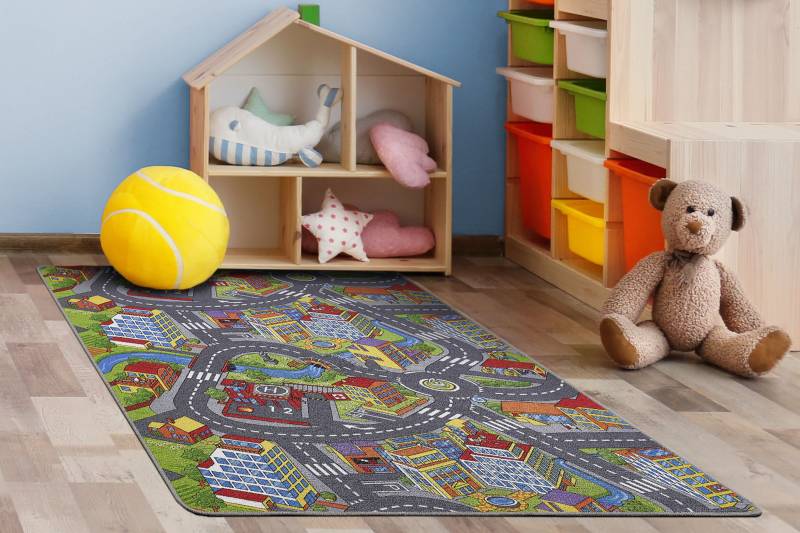 Andiamo Kinderteppich »Strasse Lagerräumung«, rechteckig, 5 mm Höhe, Strassen-Spiel-Teppich, Sonderposten, für Mädchen & Jungen von Andiamo