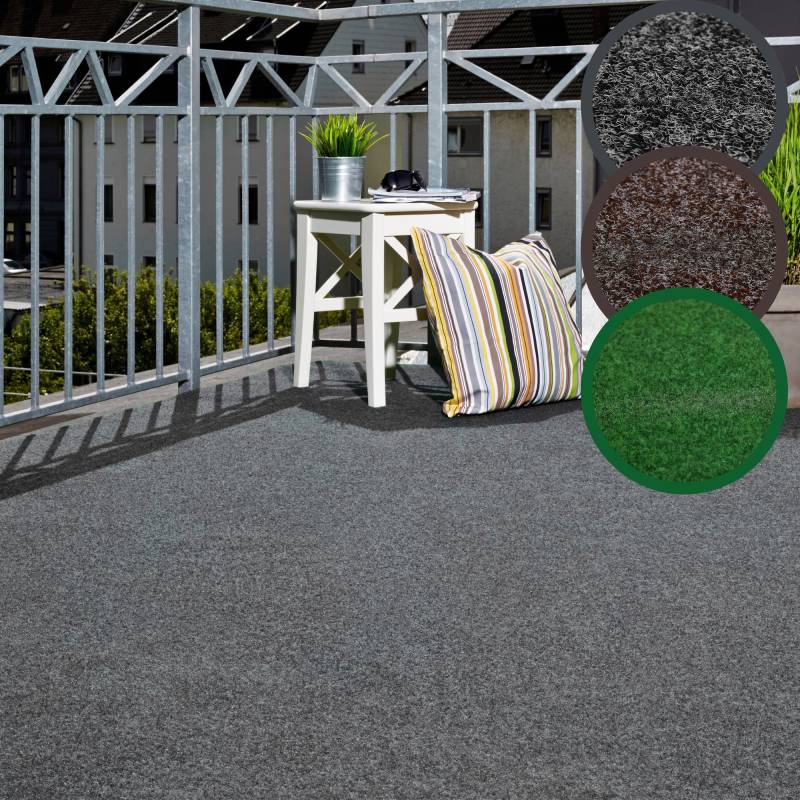 Andiamo Kunstrasen »Aberdeen, Made in Belgium«, rechteckig, 10 mm Höhe, aus Nadelfilz, mit Drainagenoppen, für Balkon, Terasse, Wintergarten von Andiamo