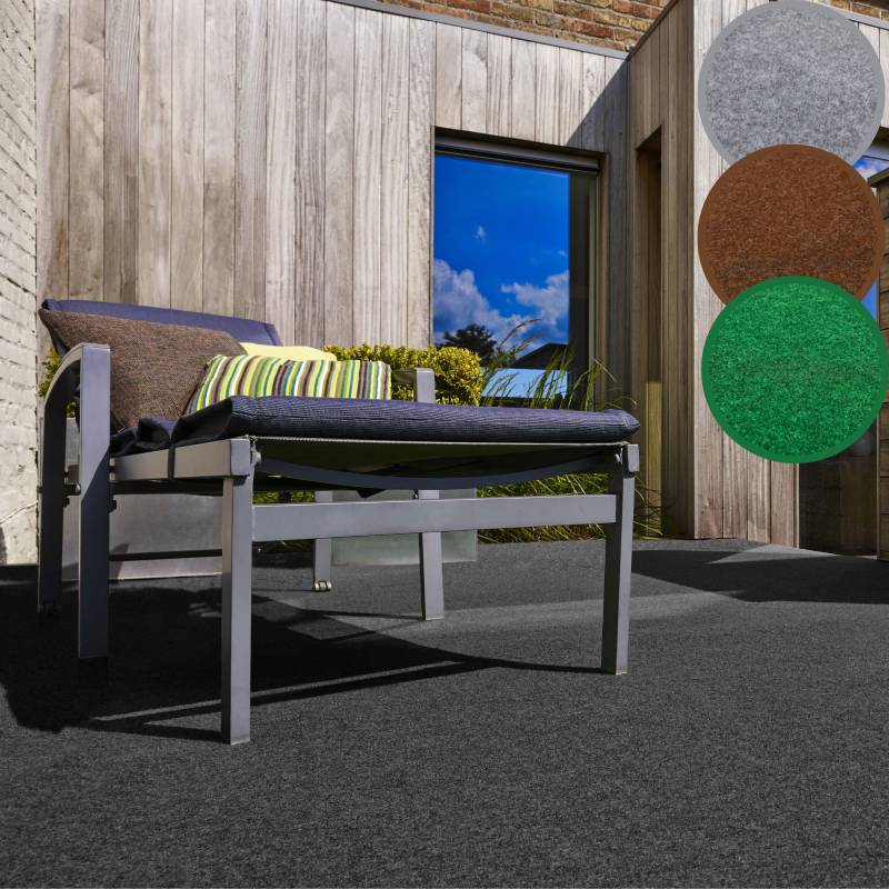 Andiamo Kunstrasen »Edinburgh, Made in Netherlands«, rechteckig, 4 mm Höhe, aus Nadelfilz, mit Drainagenoppen, für Balkon, Terasse, Wintergarten von Andiamo