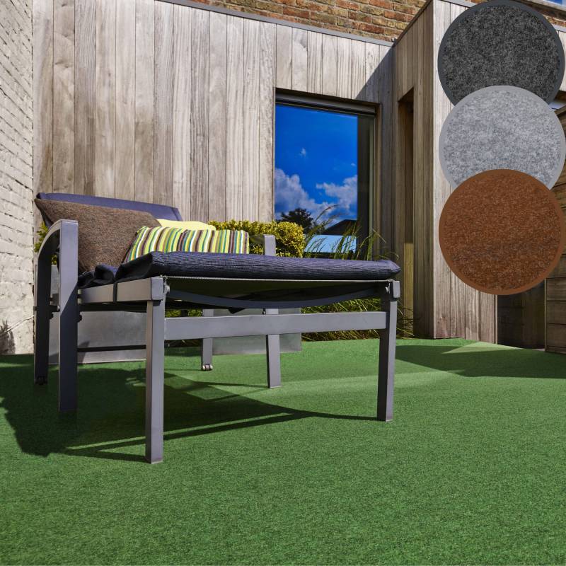 Andiamo Kunstrasen »Edinburgh, Made in Netherlands«, rechteckig, 4 mm Höhe, aus Nadelfilz, mit Drainagenoppen, für Balkon, Terasse, Wintergarten von Andiamo