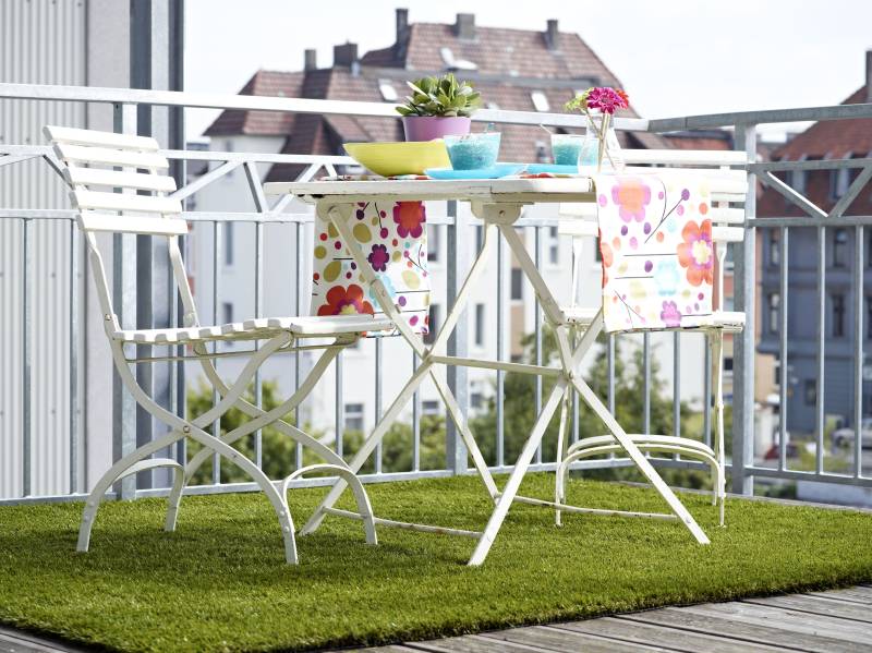 Andiamo Kunstrasen »Rasenteppich Nantes, Made in Belgium«, rechteckig, 40 mm Höhe, realistische Optik, mit Drainagelöchern, strapazierfähig von Andiamo