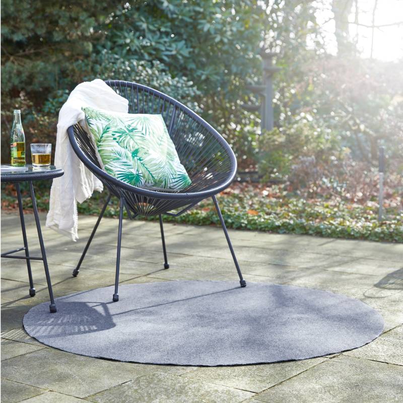 Andiamo Kunstrasen »Field, Made in Belgium«, rund, 4 mm Höhe, Rasenteppich aus Nadelfilz, mit Noppen, für Balkon & Terrasse von Andiamo
