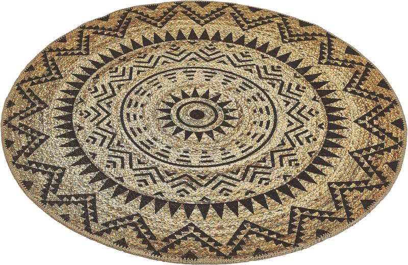Andiamo Teppich »Stampa«, rund, 5 mm Höhe, Digitaldruckteppich, Flechtoptik, Boho, verschiedene moderne Designs von Andiamo